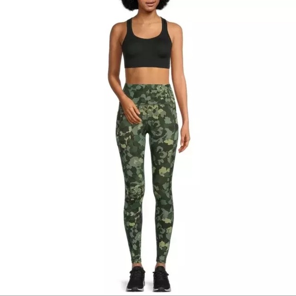 Avia Womens Pull On Camo Print Active Leggings Side Pockets High Waist 8-10/M - Picture 1 of 14